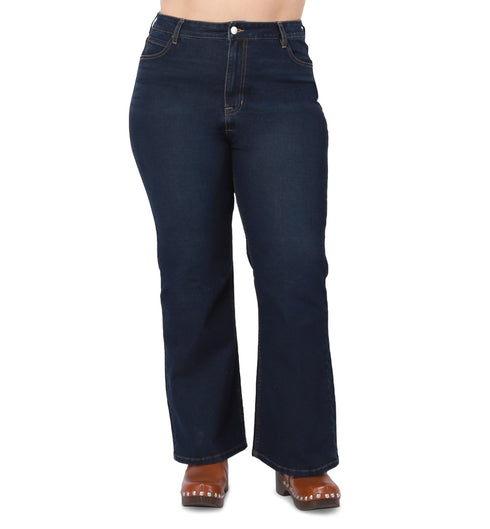 Trendy Plus Size High-Rise Flare-Leg Jeans